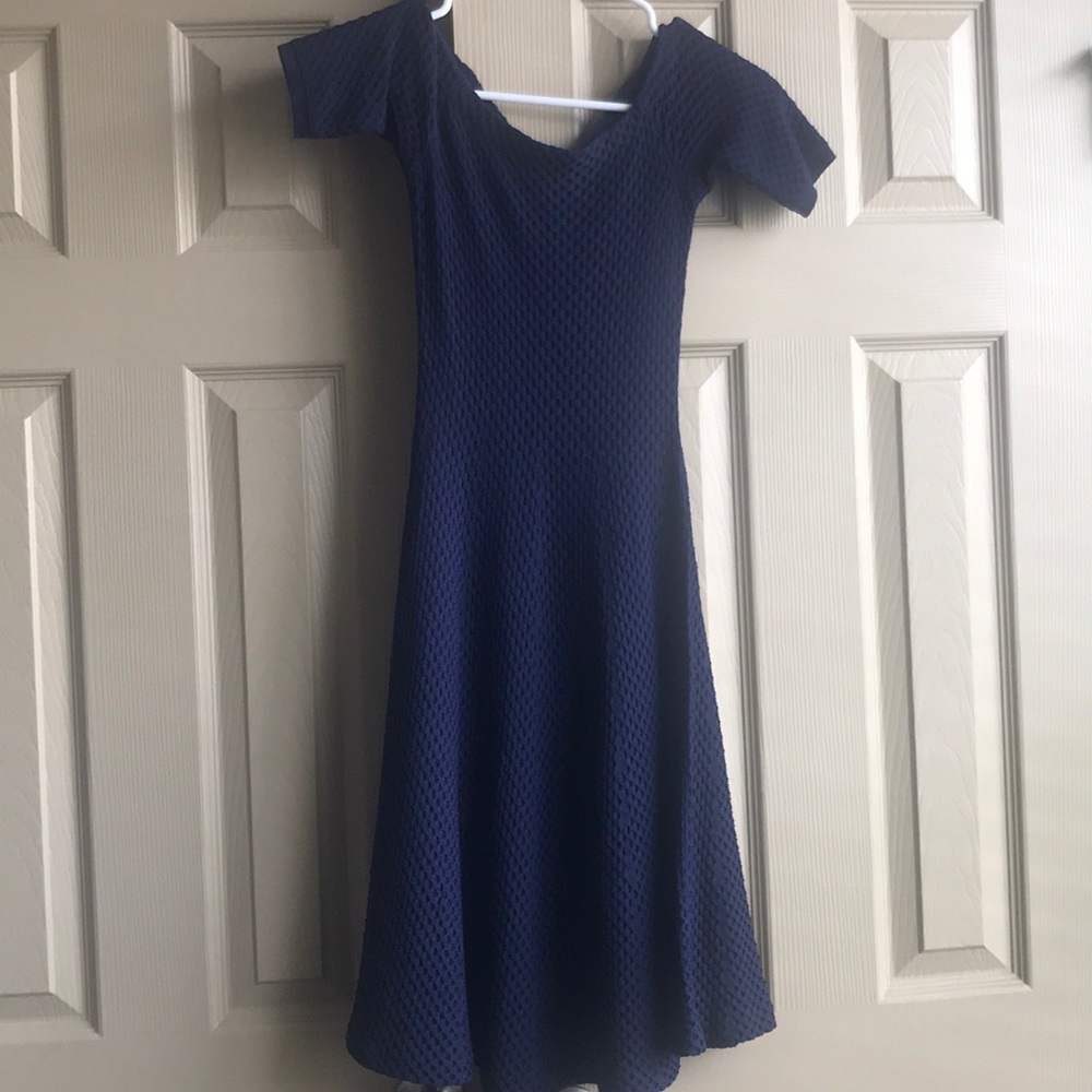 Navy off the shoulders dress